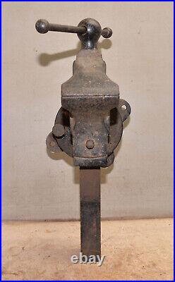 Antique coach maker vise swivel 4 1/2 jaw & base collectible machinist tool