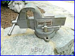 Armstrong Swivel Base Bench Vise, 3-1/2 Jaws, Seldom Seen, USA