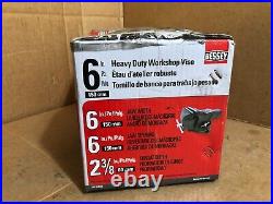 BESSEY Heavy-Duty Workshop Bench Vise with Swivel Base, 6-in Jaw (Rough box)