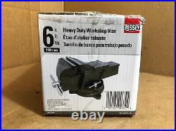 BESSEY Heavy-Duty Workshop Bench Vise with Swivel Base, 6-in Jaw (Rough box)