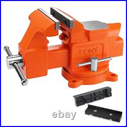 Bench Vise, 5 Heavy-Duty Utility Combination Pipe Home Vise, Swivel Base