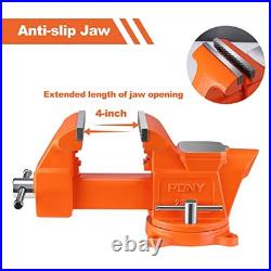 Bench Vise, 5 Heavy-Duty Utility Combination Pipe Home Vise, Swivel Base