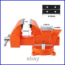 Bench Vise, 5 Heavy-Duty Utility Combination Pipe Home Vise, Swivel Base