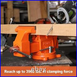 Bench Vise, 5 Heavy-Duty Utility Combination Pipe Home Vise, Swivel Base
