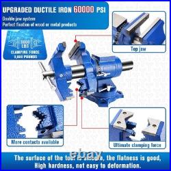Bench Vise 5 Inch Heavy Duty Vise 360-Degree Rotation Clamp Swivel Base with