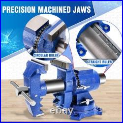 Bench Vise 5 Inch Heavy Duty Vise 360-Degree Rotation Clamp Swivel Base with