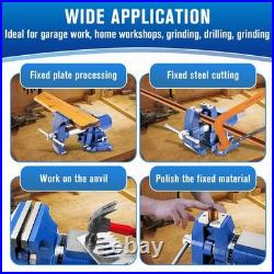 Bench Vise 5 Inch Heavy Duty Vise 360-Degree Rotation Clamp Swivel Base with