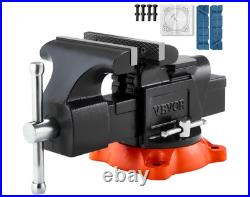 Bench Vise, 5 Jaw Width, 5 Max Jaw Opening Multipurpose Vise with 360° Swivel