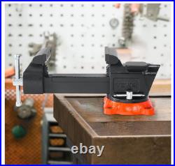 Bench Vise, 5 Jaw Width, 5 Max Jaw Opening Multipurpose Vise with 360° Swivel