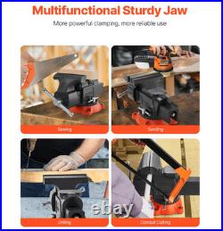 Bench Vise, 5 Jaw Width, 5 Max Jaw Opening Multipurpose Vise with 360° Swivel