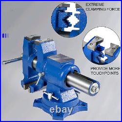 Bench Vise 6 30Kn Heavy Duty with 360° Swivel Base and Head Two Clamping Jaws