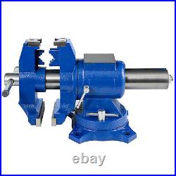 Bench Vise 6 30Kn Heavy Duty with 360° Swivel Base and Head Two Clamping Jaws