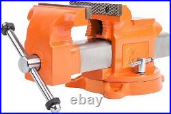 Bench Vise 8 Inch Ductile Iron Bench Vice with 360 Degree Swivel Base and Channe