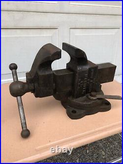 Bench Vise Charles Parker 4 Swivel Base Smooth Jaw Machinist 63 LB