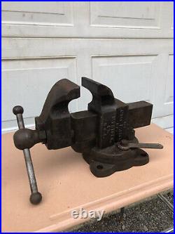 Bench Vise Charles Parker 4 Swivel Base Smooth Jaw Machinist 63 LB