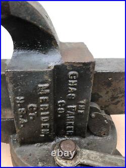 Bench Vise Charles Parker 4 Swivel Base Smooth Jaw Machinist 63 LB