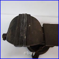 Bench Vise Swivel Base Ohio Forge 5 Jaws Vintage Flat Anvil Plate Old Tool