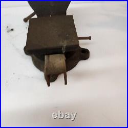 Bench Vise Swivel Base Ohio Forge 5 Jaws Vintage Flat Anvil Plate Old Tool