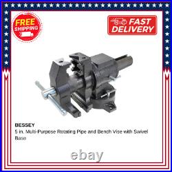 Bessey BV-MPV5 5 Multi-Purpose Rotating Pipe and Bench Vise with Swivel Base