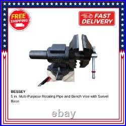 Bessey BV-MPV5 5 Multi-Purpose Rotating Pipe and Bench Vise with Swivel Base