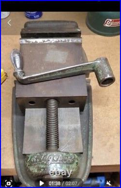 Bridgeport 6 Bench/Mill Vise And Handle With No Swivel Base Original