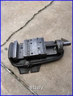 Bridgeport Milling Machine Vice withSwivel Base, Vintage Usa Handle Incomplete