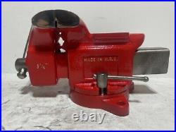 Brink & Cotton 3½ Jaws Anvil Bench Vise No. 183 Swivel Base Bolt Down Made USA