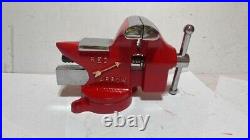 COLUMBIAN No. 63 1/2 Red Arrow Bench Vise 3 1/2 Jaw Old Tools 63-3 Swivel Base