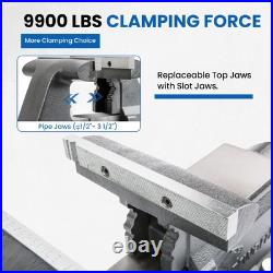 CR60A 6.5Inch Bench Vise Swivel Base Heavy Duty with Anvil 6 1/2 Gray