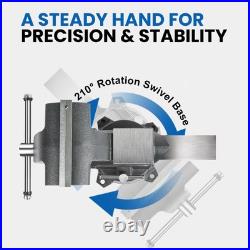 CR60A 6.5Inch Bench Vise Swivel Base Heavy Duty with Anvil 6 1/2 Gray