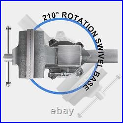 CR60A 6.5-Inch Bench Vise Swivel Base Heavy Duty with Anvil (6 1/2) Gray