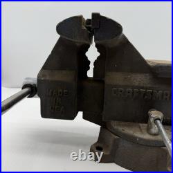CRAFTSMAN Bench Vise 6 Jaws Swivel Base # 51856 USA Made HEAVY