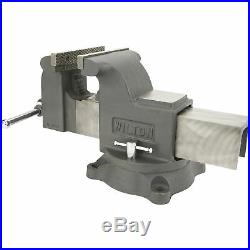 Cast Iron Workshop Clamp Bench Vise 8in. W Jaw with 360° Swivel Locking Base