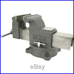 Cast Iron Workshop Clamp Bench Vise 8in. W Jaw with 360° Swivel Locking Base