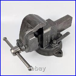 Chas Parker 973 1/2 Swivel Base 3-1/2 Bench Vise RESTORED patina vintage usa
