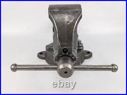 Chas Parker 973 1/2 Swivel Base 3-1/2 Bench Vise RESTORED patina vintage usa