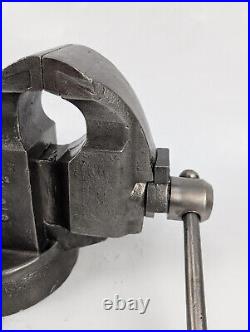 Chas Parker 973 1/2 Swivel Base 3-1/2 Bench Vise RESTORED patina vintage usa