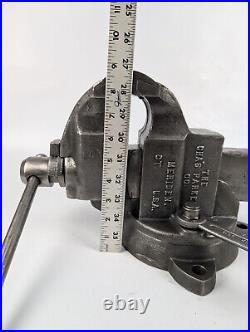 Chas Parker 973 1/2 Swivel Base 3-1/2 Bench Vise RESTORED patina vintage usa