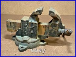 Chas. Parker, Meriden, CT Bench Vise. Swivel Base, 3 1.2 Jaws