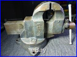 Chas Parker No. 973 Bench Vise 3 Jaw & Swivel Base Machinist Vise Blacksmith