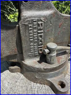 Classic Vintage Ridgid 35CPN Bench Vise. Swivel Base. Good Working Condition