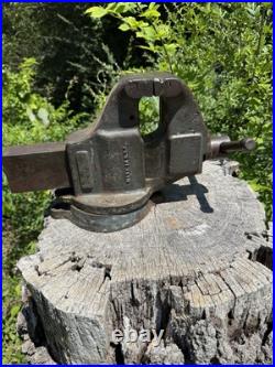 Classic Vintage Ridgid 35CPN Bench Vise. Swivel Base. Good Working Condition