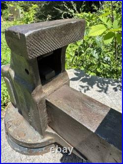 Classic Vintage Ridgid 35CPN Bench Vise. Swivel Base. Good Working Condition