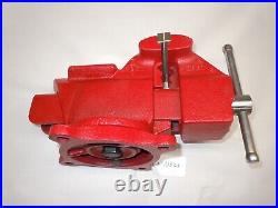 Columbian Nice Bench Vise D43-1/2 Swivel Base 3-1/2 Jaws, Anvil, M5, Red, USA