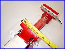 Columbian Nice Bench Vise D43-1/2 Swivel Base 3-1/2 Jaws, Anvil, M5, Red, USA