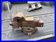 Columbian Vintage Bench Vise D45 Swivel Base 5 Jaws, Anvil, Red, USA