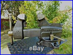 Craftsman 4'' Jaw Bench Vise, Heavy Duty, With Swivel Base & Pipe Grips, 25 Lb Vice