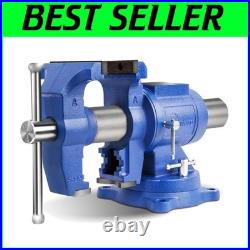 Dual-Purpose 5 Bench Vise with Anvil and Swivel Base