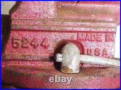 Dunlap 5244 Bench Vise 3-1/2 Jaws Art Deco Bullet Nose Swivel Base Anvil