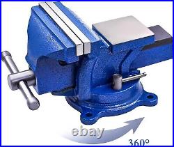 Durable 5 Bench Vise with 360° Double Locking Swivel Base Precision Clamping